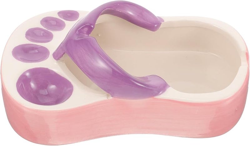 مطفأة سجائر على شكل حذاء سيراميك أرجواني، حامل رماد زخرفي لمكتب المنزل - Image 1